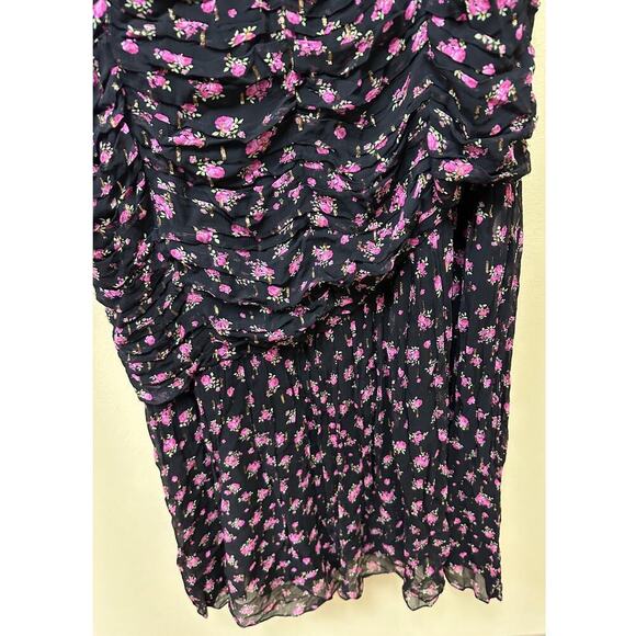 Shoshanna Black and Pink One-Shoulder Maxi Dress - Picture 8 of 13